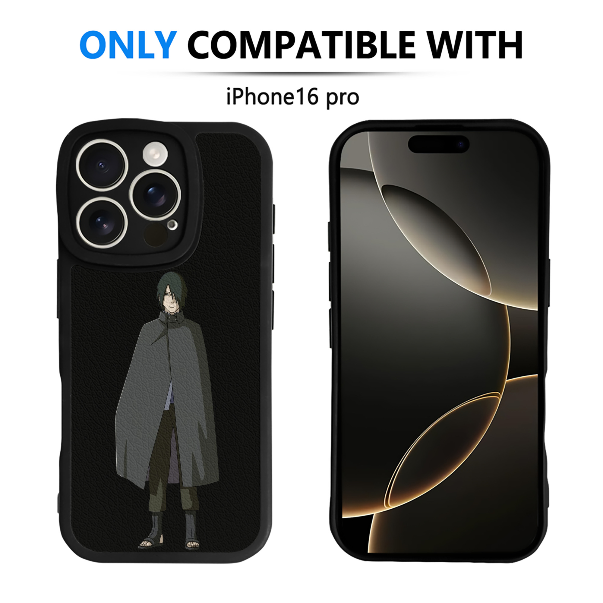 （画像用） NARUTO -ナルト- うちは サスケ Uchiha Sasuke 【iPhone 16シリーズ対応】シリコンスマホケース（レザー調） 材質：シリコン